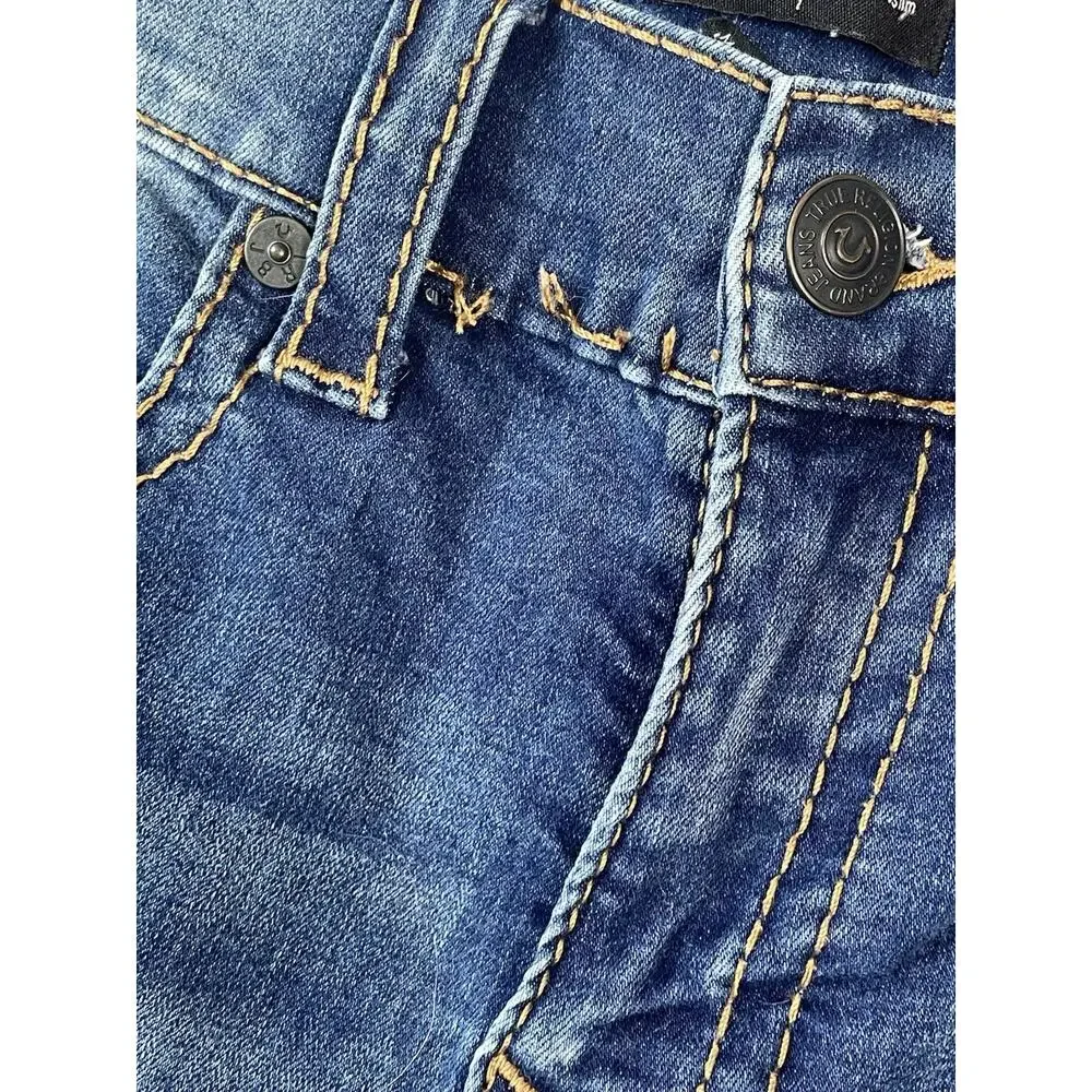 True Religion Geno Relaxed Slim Jeans Mens 32 Medium Wash Stretch Straight
